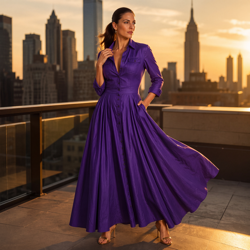 Colette Collared Maxi Dress