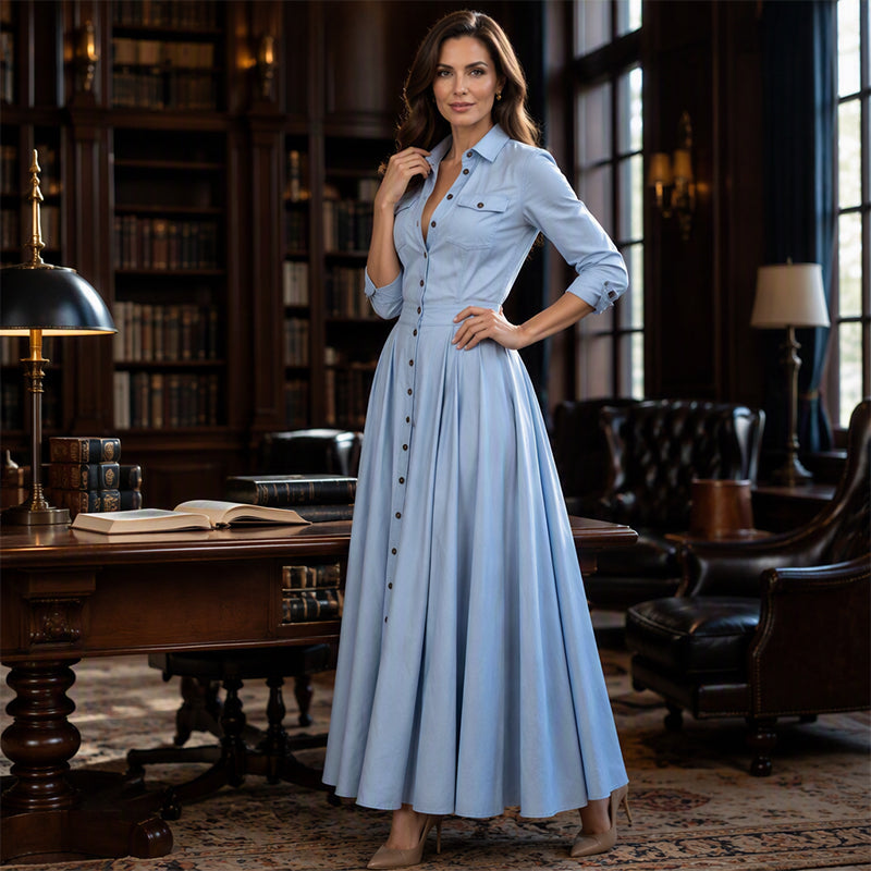 Colette Collared Maxi Dress