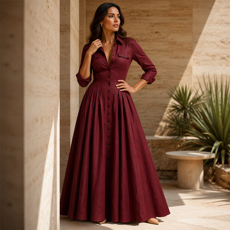 Colette Collared Maxi Dress