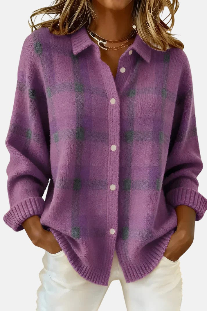 Lumi | Plaid Knit Cardigan